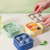 4-Cavity Large Sphere Ice Ball Mold Tray With Lid